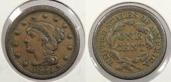 Us Coins - 1854 Coronet (Braided Hair) 1 Cent