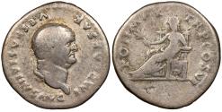 Ancient Coins - Vespasian 69-79 A.D. Denarius Rome Mint Good Fine