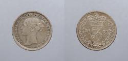 World Coins - GREAT BRITAIN: 1873 Victoria Threepence (3 Pence)