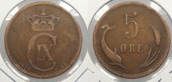 World Coins - DENMARK: 1875 5 Ore