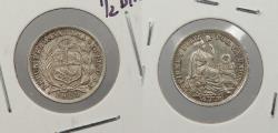 World Coins - PERU: 1905-JF 1/2 Dinero
