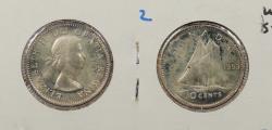 World Coins - CANADA: 1953 w/o strap QEII 10 Cents