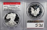 Us Coins - 2017-S Proof Silver Eagle 1 Dollar (Silver) First Strike; Congratulations Set PCGS PR-70 DCAM