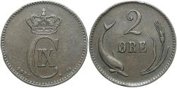 World Coins - DENMARK 1875 2 Ore