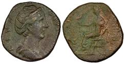 Ancient Coins - Diva Faustina I Died 141 A.D. Dupondius Rome Mint VF