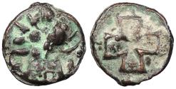 Ancient Coins - Northern India Mauryan and Sunga Period Anonymous c. 4th-1st Century B.C. Uninscribed Cast Copper Coin Northern Indian Mint. VF