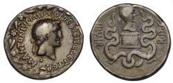 Ancient Coins - Ionia, Ephesus AR cistophoric tetradrachm c. 39 BC, Mark Antony and Octavia