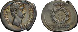 Ancient Coins - Roman Empire, Augustus, AR denarius, 18 BC, Caesaraugusta (?) mint, laurel wreath