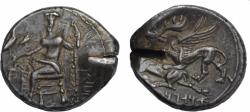 Ancient Coins - Kingdom of Cappadocia AR drachm c. 333-322 BC Ariarathes I, Ba'al seated left/griffin attacking stag