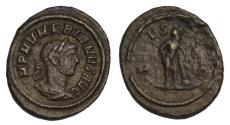 Ancient Coins - Roman Empire, Numerian, BI quinarius AD 283, Hercules standing right, leaning on club