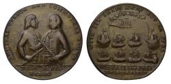 World Coins - Great Britain pinchbeck medal (38 mm) 1739 Capture of Portobello, Admiral Vernon and Commodore Brown
