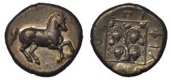 Ancient Coins - Thrace, Maroneia AR stater c. 365-330 BC Philonikos magistrate, horse right/grape vine