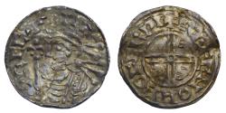 World Coins - England AR penny c. AD 1029-36 Cnut, short cross type, York, Raefen moneyer, ex-L.E. Bruun, Brahesminde