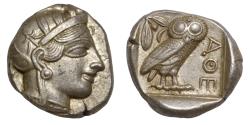 Ancient Coins - Attica, Athens AR tetradrachm c. 454-404 BC Athena/Owl