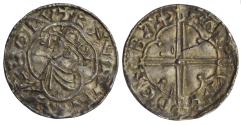 World Coins - England AR penny c. AD 1016-23 Cnut, quatrefoil type, Bath, Alfwald moneyer, ex-L.E. Bruun, Brahesminde