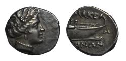 Ancient Coins - Kingdom of Macedon AR tetrobol c. 187-168 BC Philip V, nymph right/prow of galley