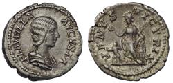 Ancient Coins - Roman Empire AR denarius c. AD 202-205 Plautilla, Venus Victrix, ex-Karl Hollschek (1859-1941) collection