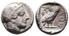 Ancient Coins - Attika. Athens. Silver AR Tetradrachm. Lightly Toned, some Luster.