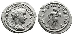 Ancient Coins - Gordian III. 238-244 AD. Rome Mint. Struck on a Broad Flan with a Bold Portrait.