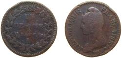 World Coins - France First Republic AN 7 (1798) A 1 Décime Copper Paris Mint (99848) 19g VF KM 645.1