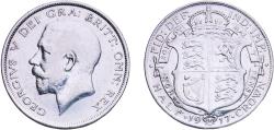 World Coins - Great Britain United Kingdom Kingdom 1917 ½ Crown - George V (1st type) Silver (.925) Royal Mint (Tower Hill) (11172000) 14.03g XF  KM 818.1 Sp 4011