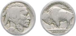 Us Coins - United States Federal republic 1935 5 Cents "Buffalo Nickel" (flat ground) Copper-nickel (58264000) 5g VF KM 134 Schön 132