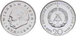 World Coins - Germany German Democratic Republic Democratic republic 1972 A 20 Mark (Wilhelm Pieck) Copper-nickel Berlin Mint (7633342) 15.14g UNC  KM 42 Schön 40 J 1541 AKS 27