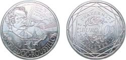 World Coins - France Fifth Republic 2012 10 Euros (Languedoc-Roussillon) Silver (.500) (122500) 10.04g UNC KM 1877 Gad Euro C590