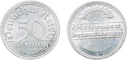 World Coins - Germany Weimar Republic 1920 A 50 Pfennig Aluminium Berlin Mint (119793426) 1.68g UNC  KM 27 AKS 37 J 301 Schön 24