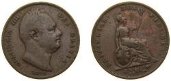 World Coins - Great Britain United Kingdom 1834 1 Farthing - William IV Copper (1935360) 4.55g VF KM 705 Sp 3848