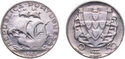 World Coins - Portugal Second Republic 1942 2.50 Escudos Silver (.650) Lisbon Mint (3847000) 3.39g XF  KM 580 Gomes R 30