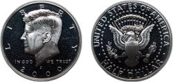 Us Coins - United States Federal republic 2000 S ½ Dollar "Kennedy Half Dollar" (Silver Proof Issue) Silver (.900) (965921) 12.5g PF KM A202c KM A202c.1 KM A202c.2 KM A202c.3 KM A202c.4