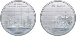 World Coins - Federal Republic of Germany 2007 J 10 Euros (German Federal Bank) Silver (.925) Hamburgische Münze, (1600000) 18g UNC KM 266 J 530 Schön 259
