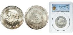 World Coins - Germany German Democratic Republic 1975 10 Mark (Albert Schweitzer) Silver (.625) (101100) 17g PCGS MS 65  KM 56 Schön 57 J 1554 AKS 64