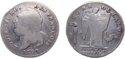 World Coins - France Kingdom 1793 R 1 Écu - Louis XVI (FRANÇOIS) Silver (.917) Orléans Mint (479752) 29g VF Dy1718 KM615.12