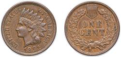 Us Coins - United States Federal republic 1901 1 Cent "Indian Head Cent" Bronze (79609158) 3.11g AU KM 90a Schön 117a