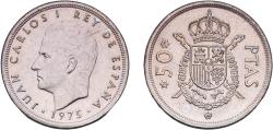 World Coins - Spain Kingdom 1975 *19-78 50 Pesetas - Juan Carlos I Copper-nickel (75% copper, 25% nickel) Royal Mint of Spain (17555000) 12.5g UNC  KM 809 Schön 42