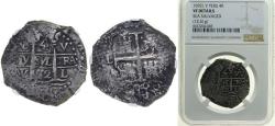 World Coins - Peru 1692 L V 4 Reales - Carlos II Silver (.931) Lima Mint 13.534g NGC VF KM 23