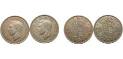 World Coins - Great Britain United Kingdom George VI 1950-1951 ½ Crown 2 Lots, 3rd type