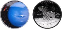 Us Coins - United States Federal republic 2022 1 Dollar Dome-shaped Neptuno (The solar system, 1 Silver Onza) Silver (.999) 31.1g PF