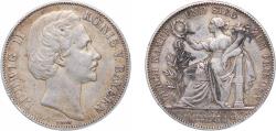 World Coins - Kingdom of Bavaria German states 1871 1 Vereinsthaler - Louis II ("Siegestaler") Silver (.900) (149584) 18.44g XF KM 889 AKS 188 Dav GT III 615