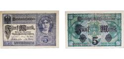 World Coins - Germany German states 1917  5 Marks "Deutsches Reich" Paper XF