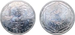 World Coins - France Fifth Republic 2012 10 Euros (Bretagne) Silver (.500) (140000) 10.09g UNC KM 1866 Gad Euro C583