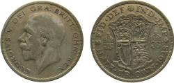 World Coins - Great Britain United Kingdom 1928 ½ Crown - George V (4th type) Silver (.500) 14.14g VF KM835 Sp4037