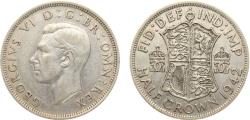 World Coins - Great Britain United Kingdom George VI 1942 1/2 Crown 1st type 14.2g