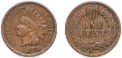 Us Coins - United States Federal republic 1904 1 Cent "Indian Head Cent" Bronze Philadelphia Mint (61326198) 3.11g VF KM 90a Schön 117a