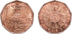 World Coins - Austria Second Republic 2013 5 Euros (Land des Wassers) Copper Münze Österreich (300000) 8.89g UNC KM 3222 Schön 407
