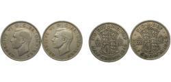 World Coins - Great Britain United Kingdom George VI 1948-1948 ½ Crown 2 Lots, 3rd type