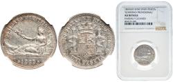 World Coins - Spain Provisional Government 1869 SNM 1 Peseta - Provisional Government (ESPAÑA) Silver (.835) Madrid Mint (367000) 5g NGC AU Cleaned Cal 15 Aureo 17