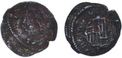 World Coins - Spain Principality of Catalonia Spanish states 1707 - 1711 Denier - Charles III (pretender) Copper La Seca Mimt 0.59g VF Cal 51 KM PT3
